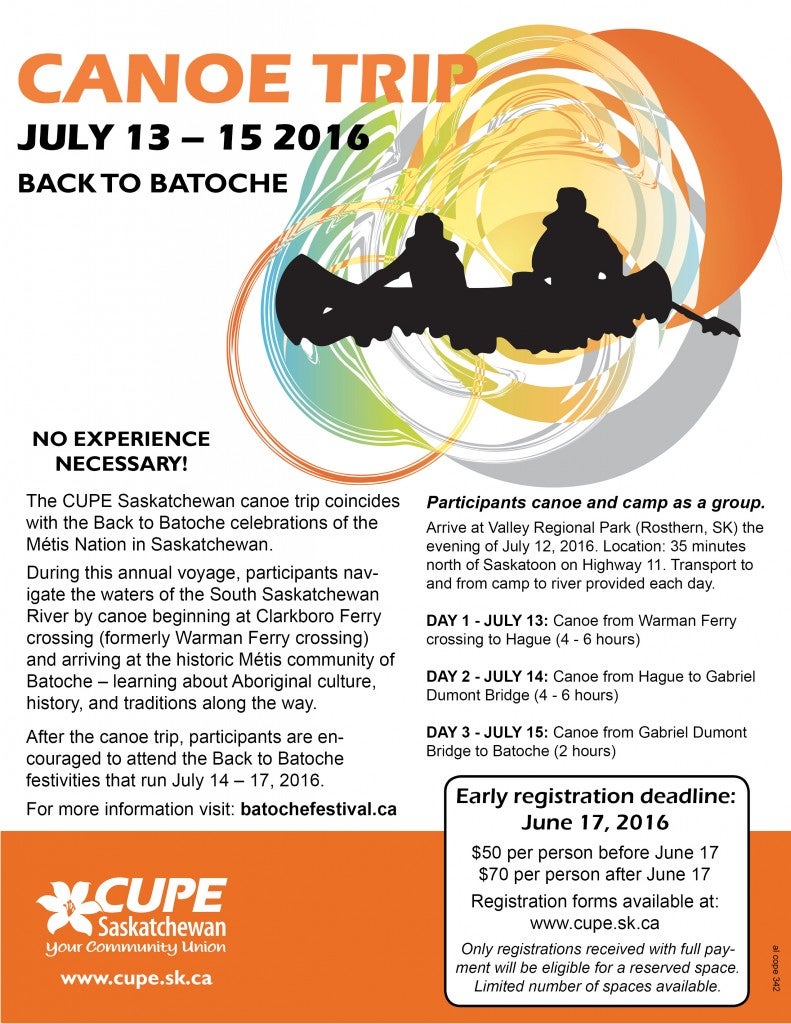 2016 CUPE Canoe Trip Poster